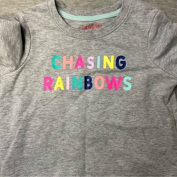 Girls lined shorts and Chasing Rainbows Cat & Jack Sweatshirt - Picture 2 of 5